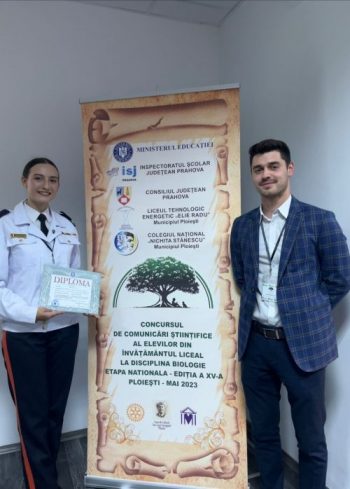 Read more about the article Premiul al III-lea la etapa națională a Concursului de comunicări ştiinţifice al elevilor din învățământul liceal